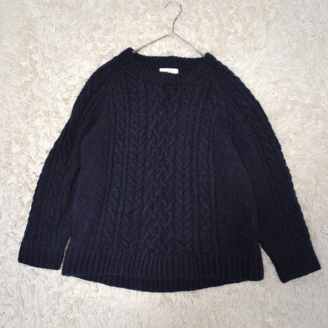 かぐれ 23AWペルーアランクルーネックニット kagure ネイビー