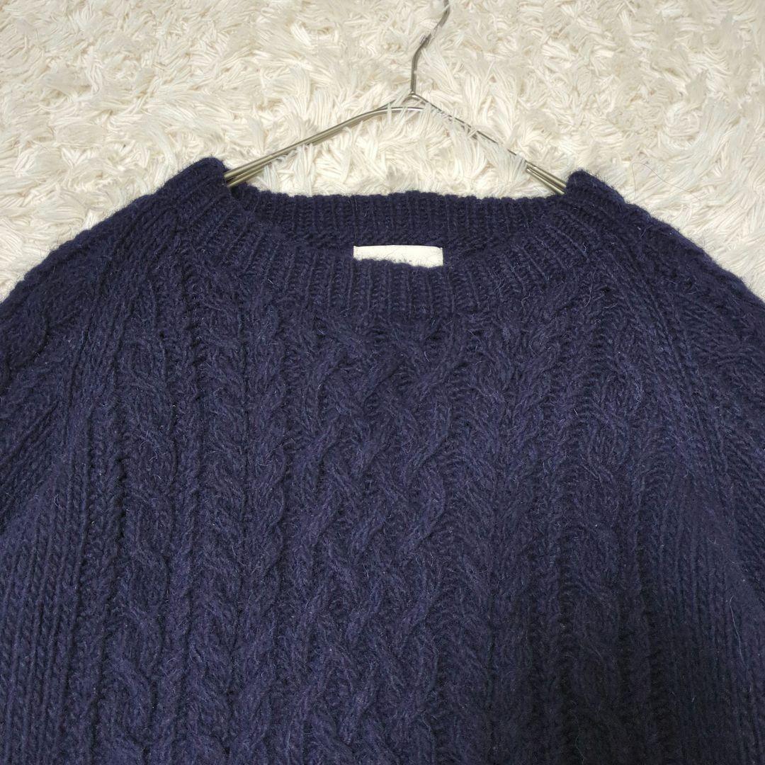 かぐれ 23AWペルーアランクルーネックニット kagure ネイビー