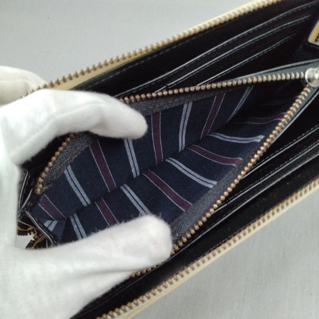 未使用マディジャックスープ★ジッピーロングウォレット クロコ型押しレザー本革 白