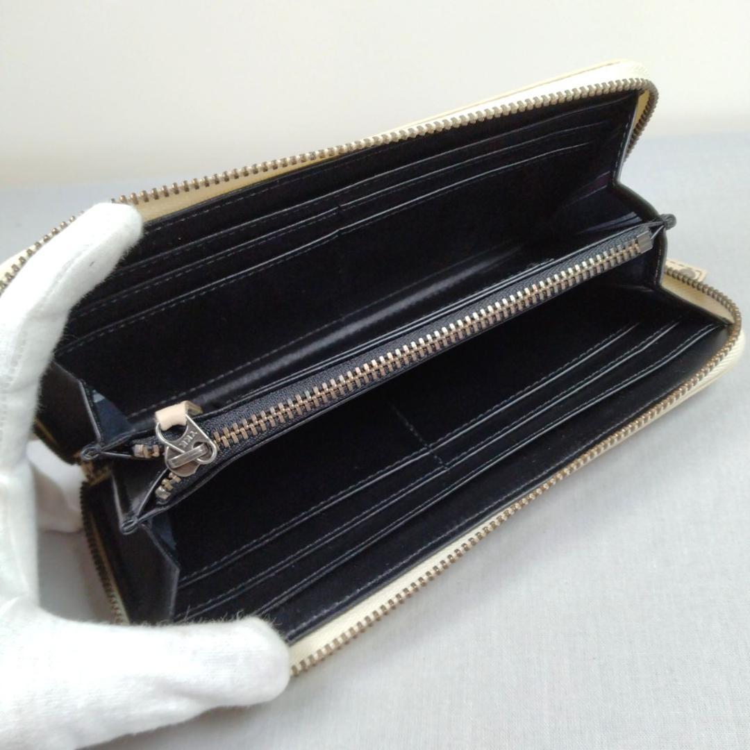 未使用マディジャックスープ★ジッピーロングウォレット クロコ型押しレザー本革 白