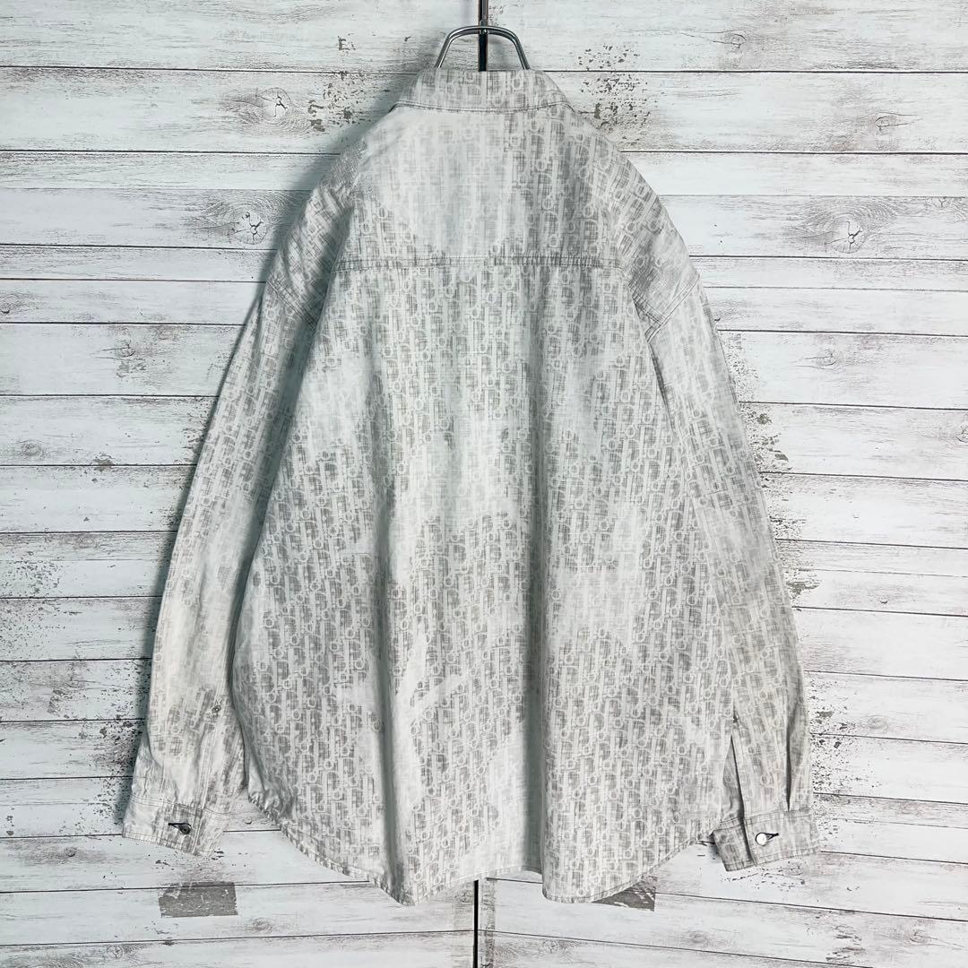 11810【美品・XLサイズ相当】Dior 総柄オブリーク長袖シャツ　トロッター