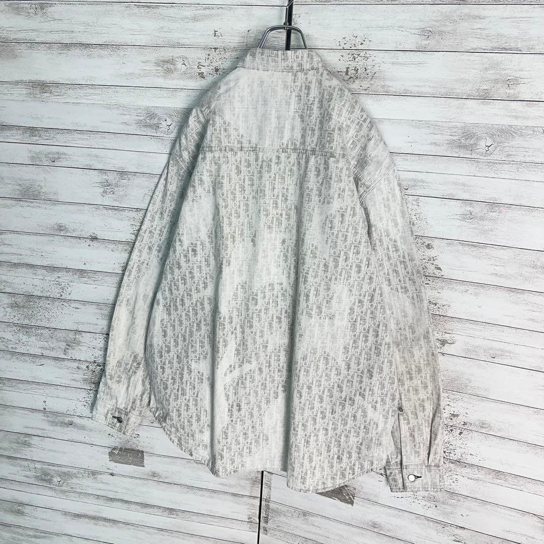 11810【美品・XLサイズ相当】Dior 総柄オブリーク長袖シャツ　トロッター