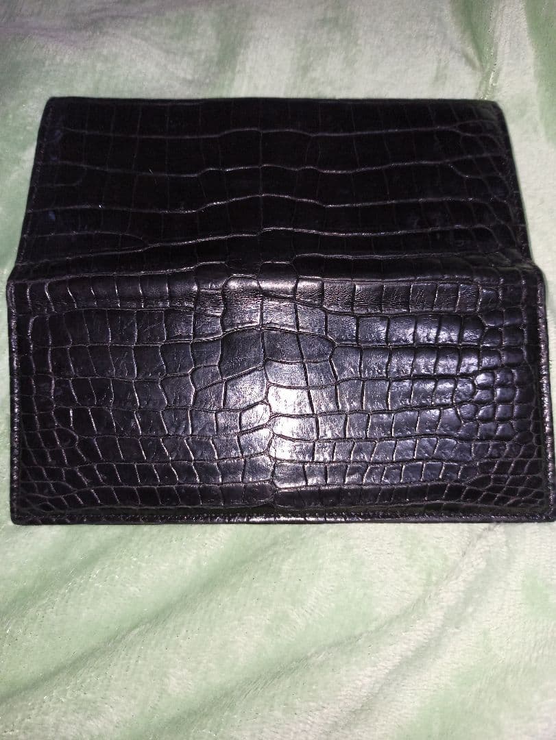 クロコ 長財布 無双 黒 ブラック