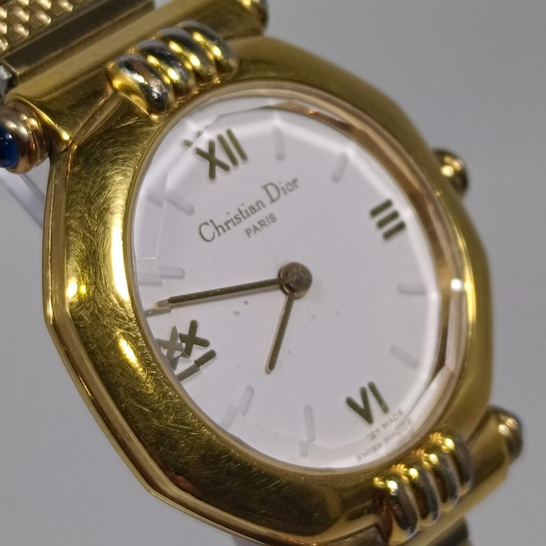 電池交換済 クリスチャンディオール 64151 オクタゴン クオーツ腕時計