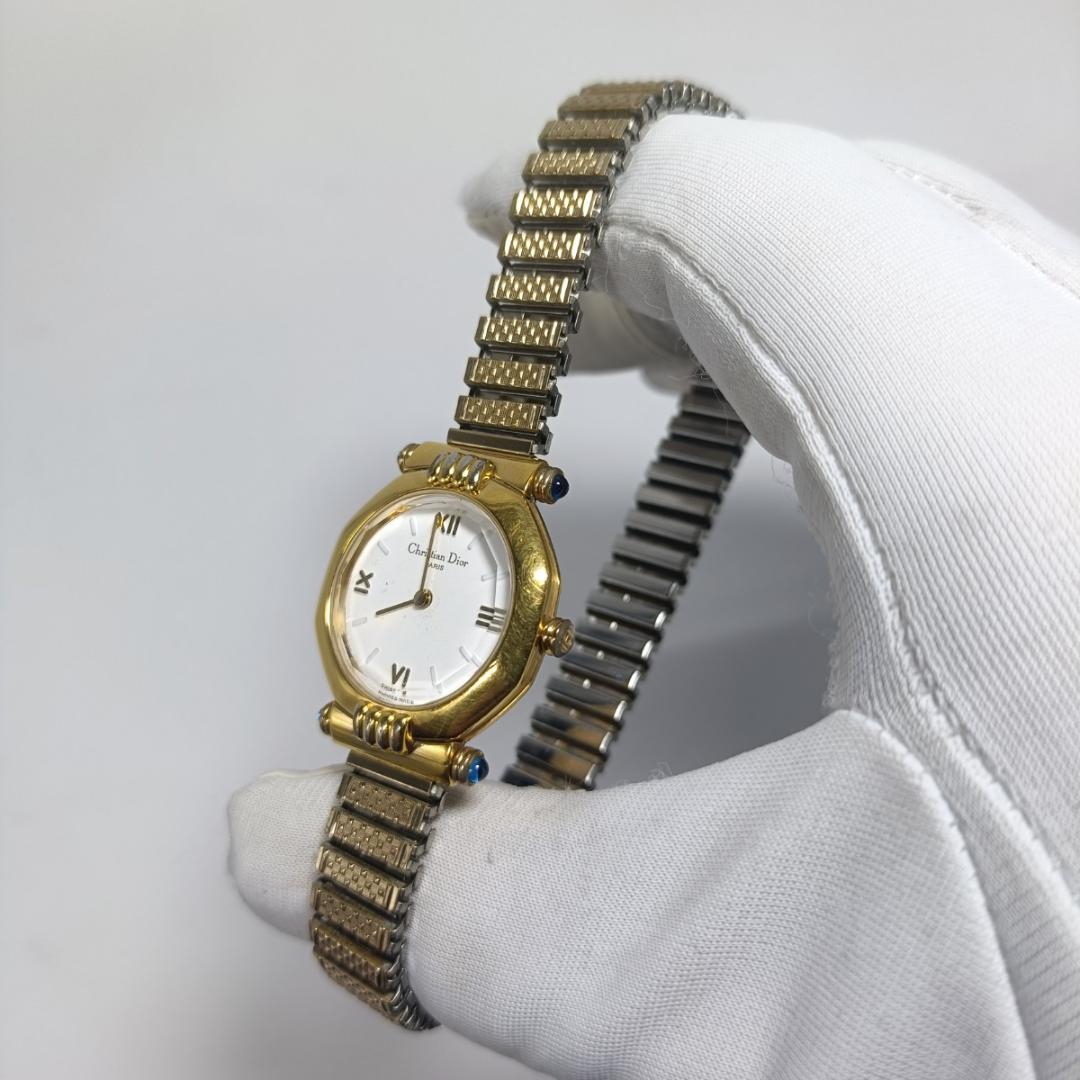 電池交換済 クリスチャンディオール 64151 オクタゴン クオーツ腕時計