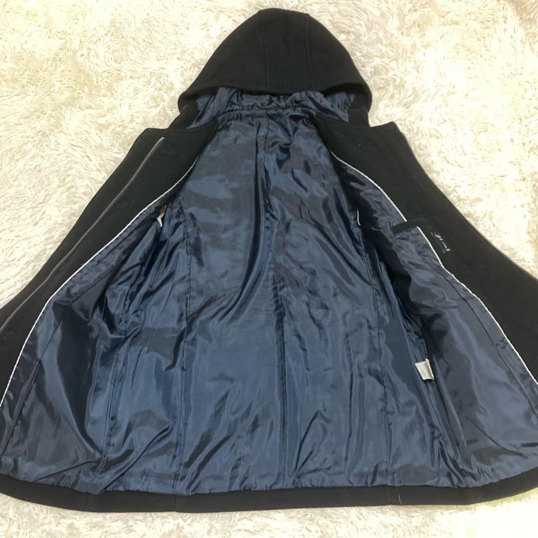 【美品】　イーストボーイ　ダッフルコート　フードあり　アンゴラ混　黒
