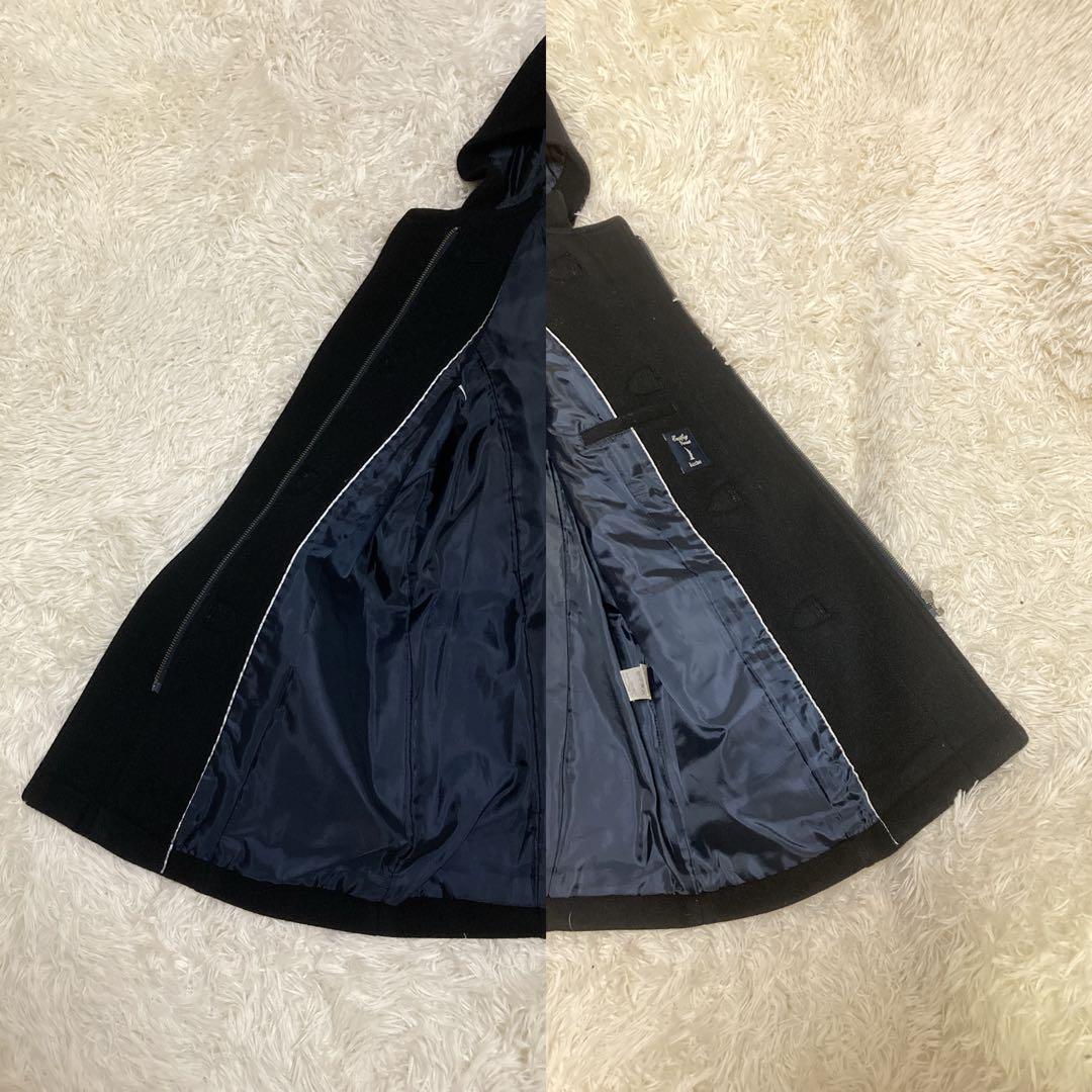 【美品】　イーストボーイ　ダッフルコート　フードあり　アンゴラ混　黒