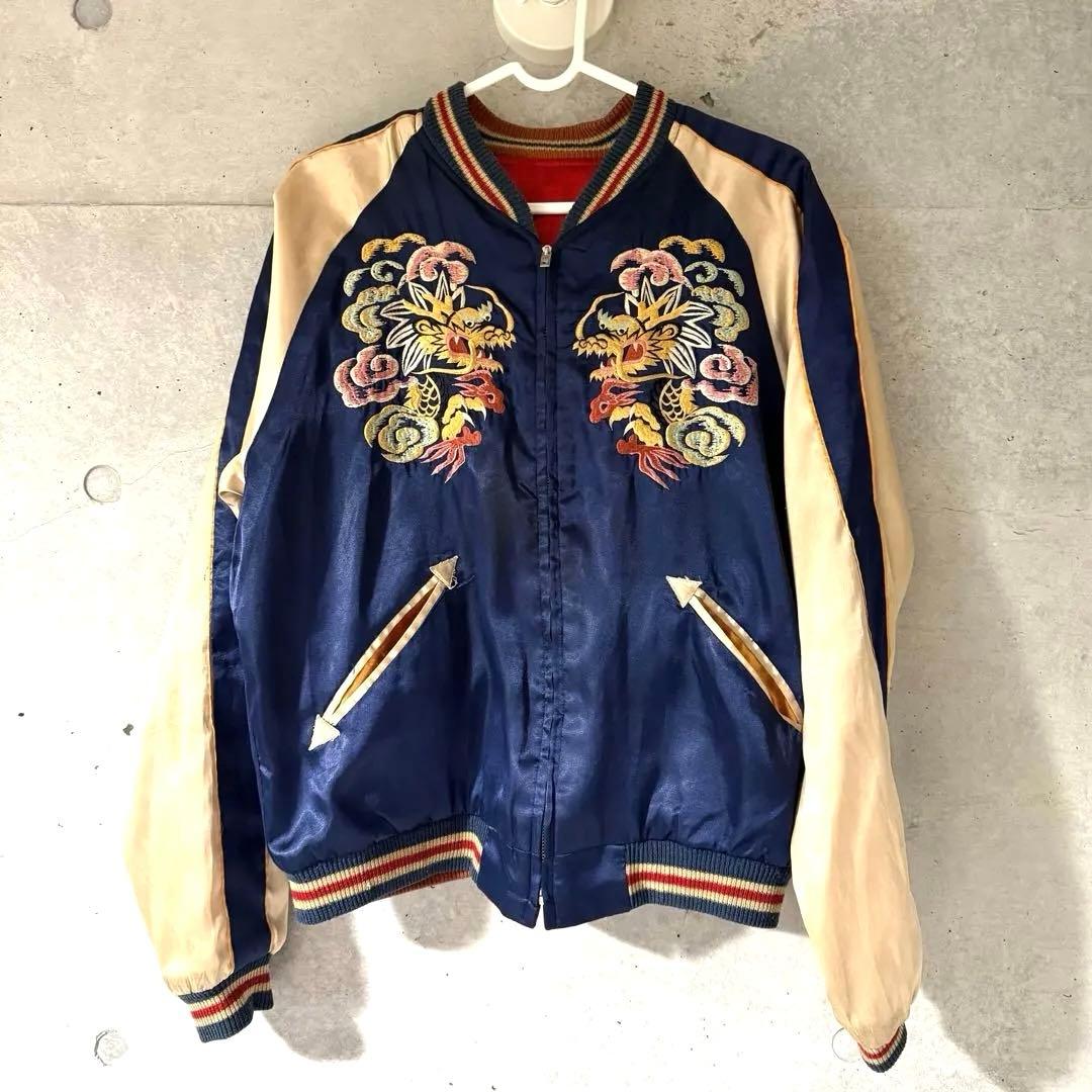 テーラー東洋　スカジャン　リバーシブル　龍　富士　鷹　M