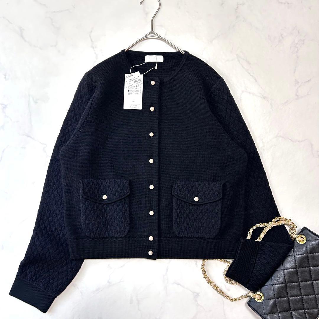 新品タグ付き ボールジィ パールコンビ クルーネック カーディガン定価3.7千円