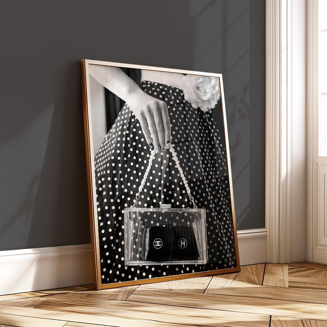 **専用** A2 インテリアポスター モノクロ ドット柄 黒フレーム