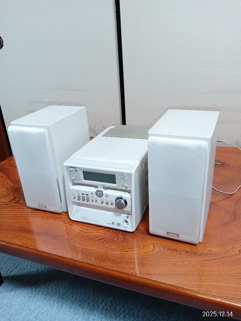 ホワイト CD・MD・カセットデッキ　ビクター