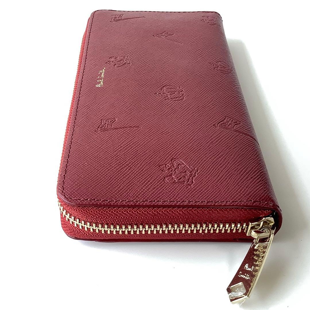 楽天家様★新品★ポールスミス★ポールドローイングラウンドジップ長財布★レッド赤