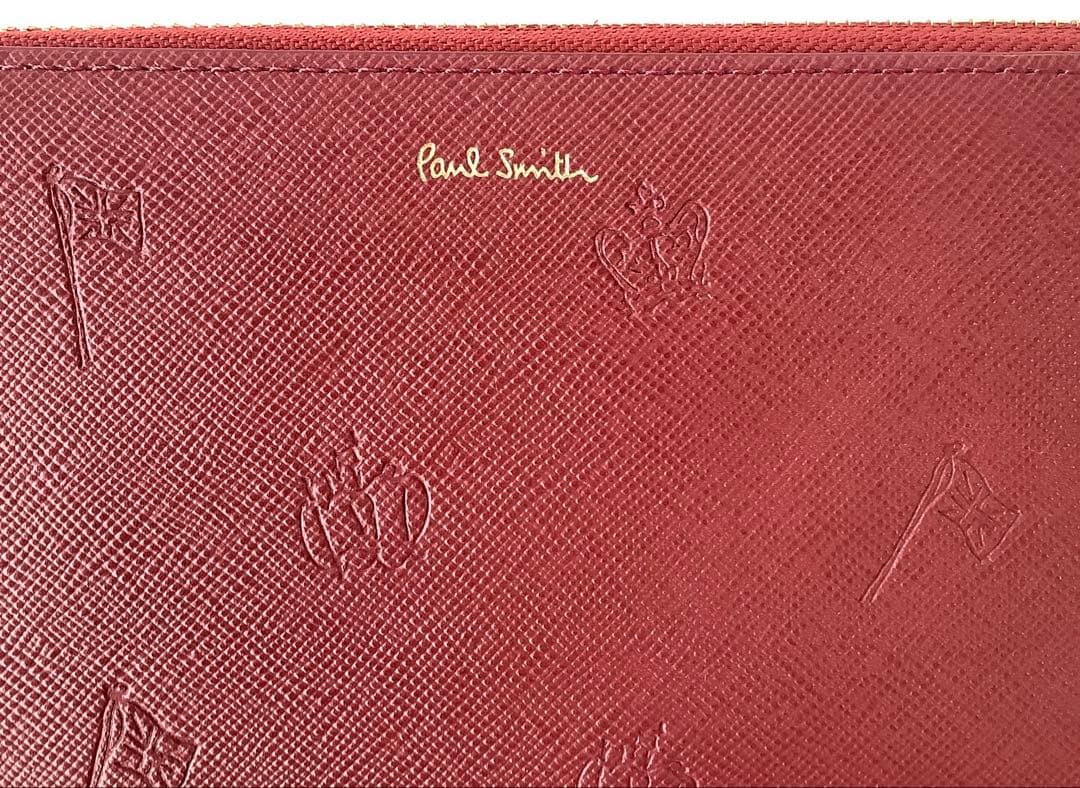 楽天家様★新品★ポールスミス★ポールドローイングラウンドジップ長財布★レッド赤