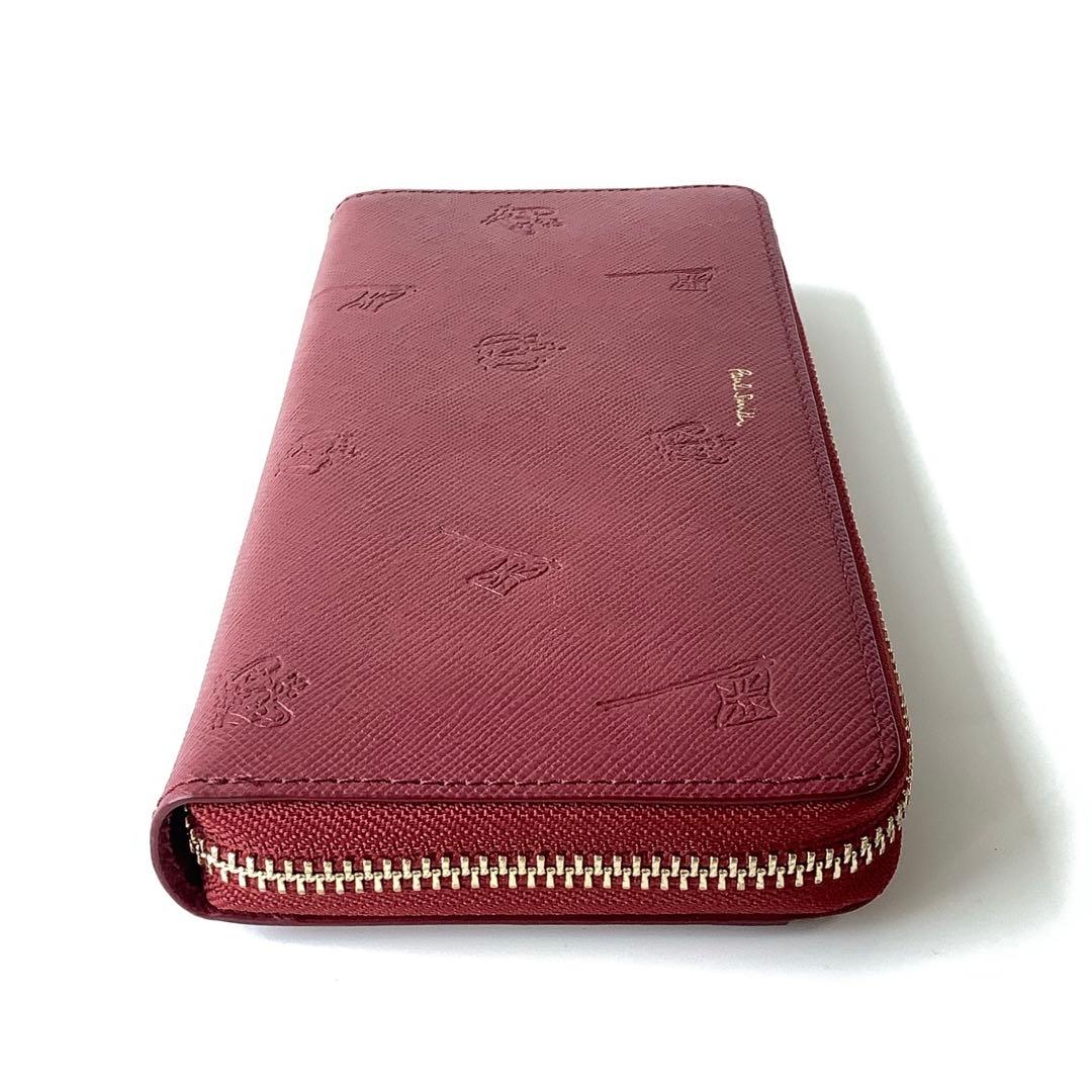 楽天家様★新品★ポールスミス★ポールドローイングラウンドジップ長財布★レッド赤
