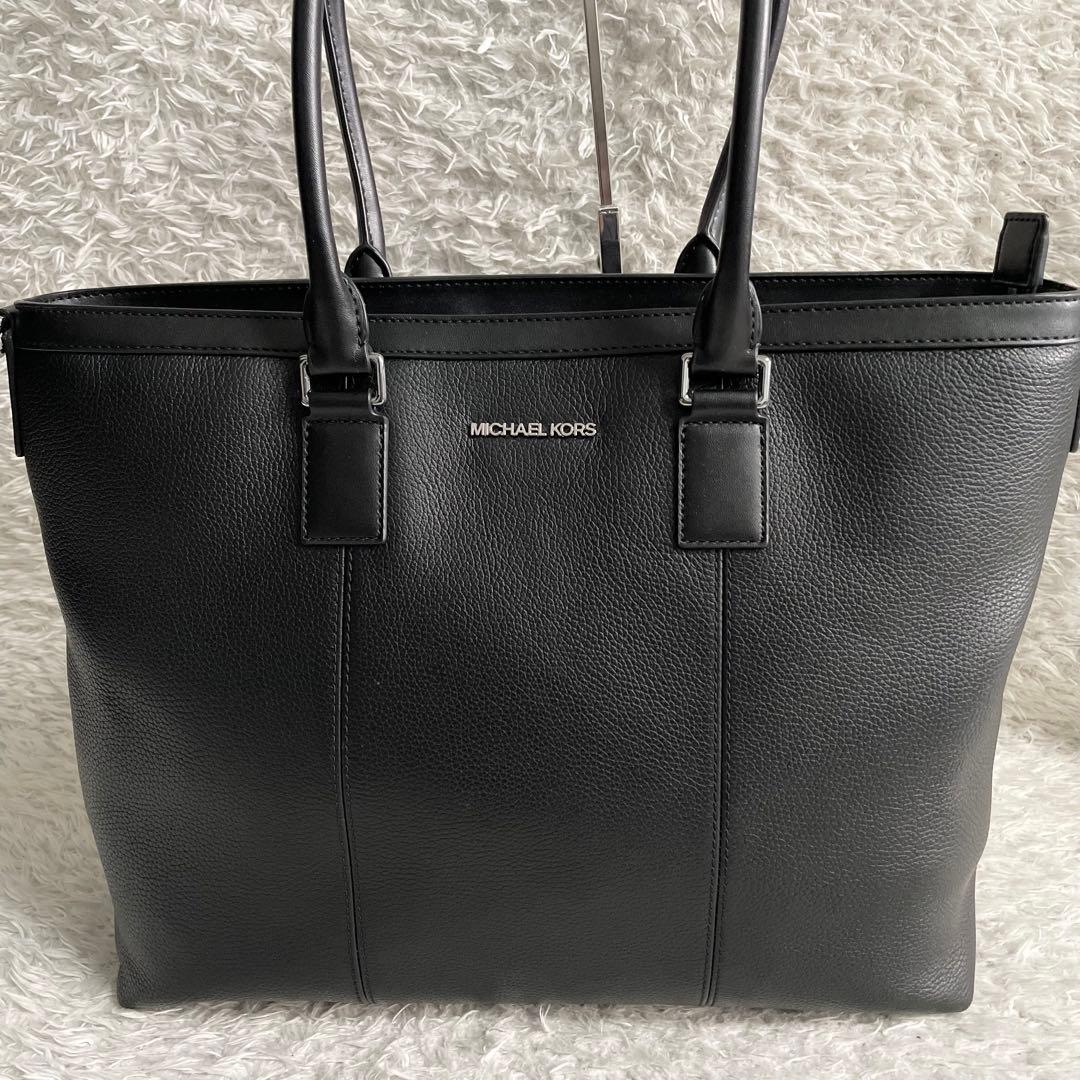 マイケルコース トートバッグ ビジネスバッグ　シボ革　大容量　A4 ロゴ