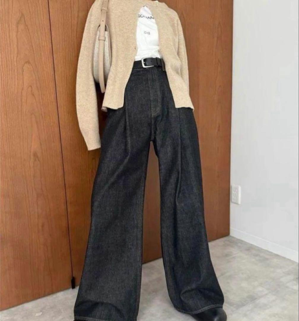 【ももさん専用】完全新品CLANE× 広瀬すずタックワイドデニムライトブラックM