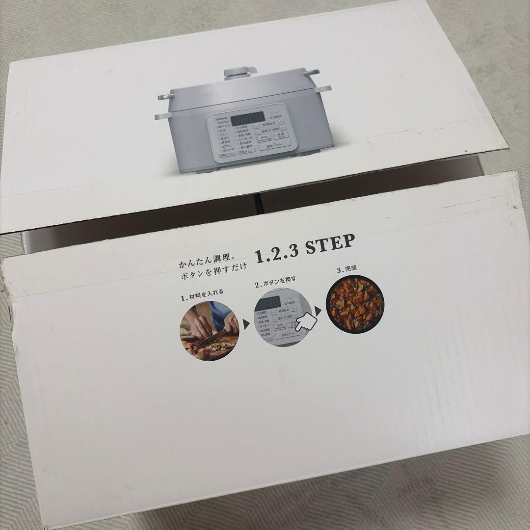 新品未使用！アイリスオーヤマ4.0L電気圧力鍋PC-MA4-W白　低温発酵蒸し器