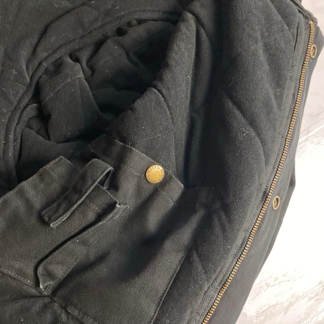 ROCKY ダックジャケット ワークジャケット 中綿 黒 XL 襟コーデュロイ