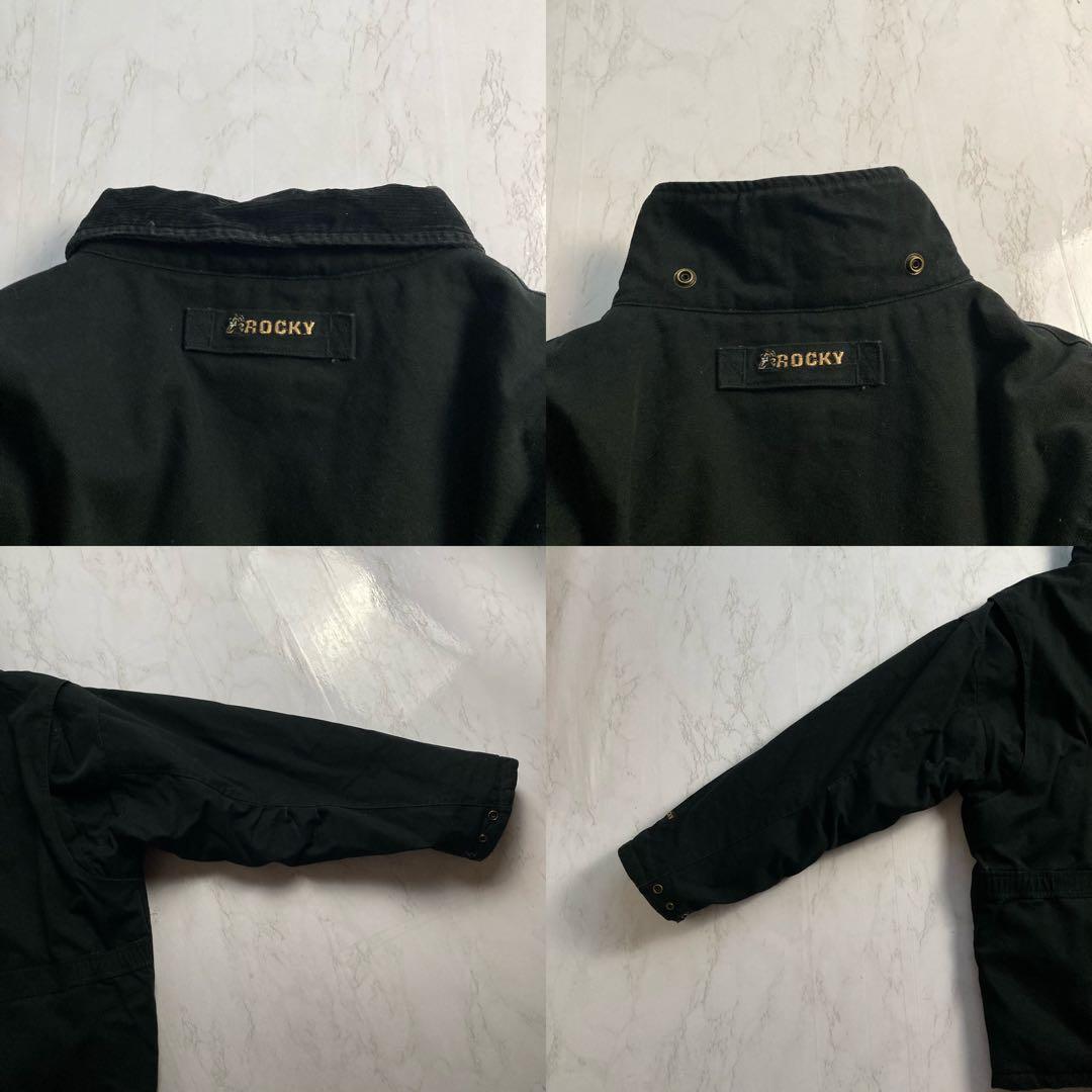 ROCKY ダックジャケット ワークジャケット 中綿 黒 XL 襟コーデュロイ