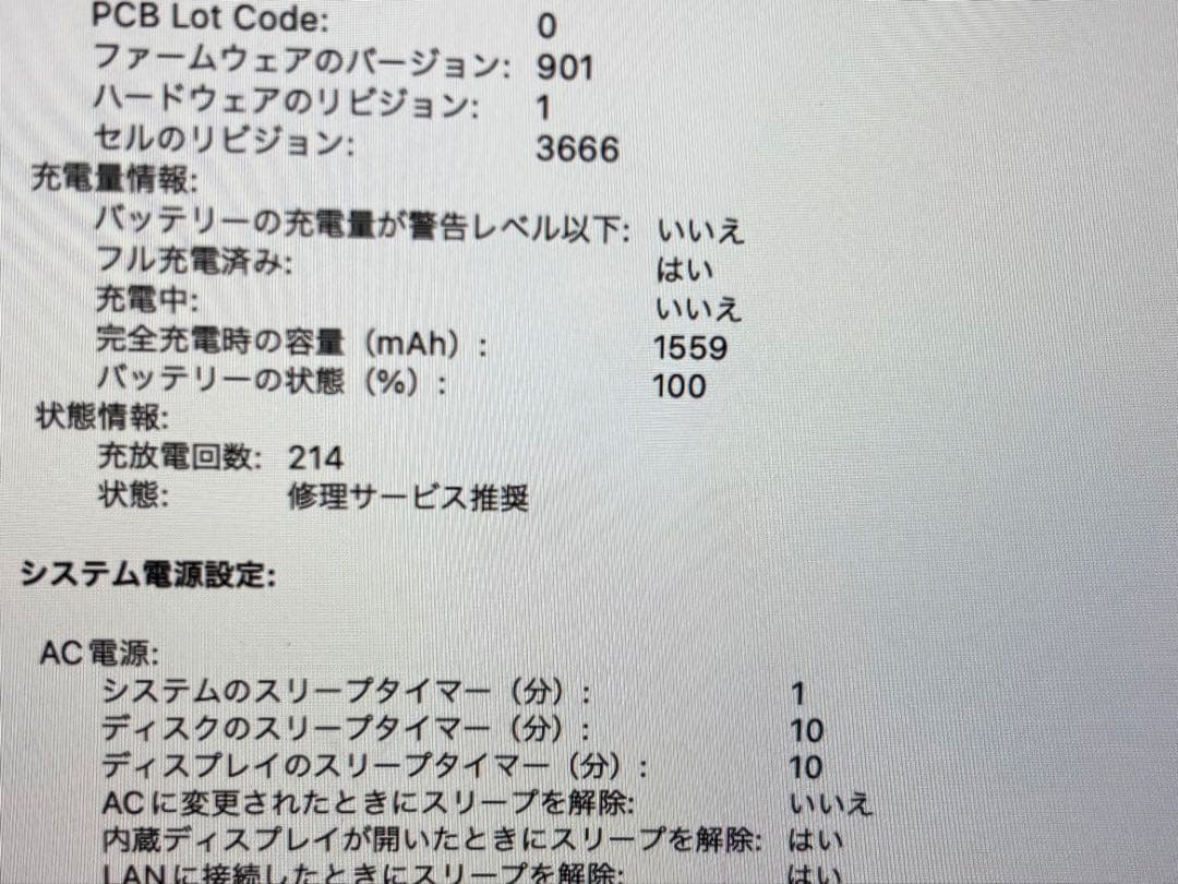 MacBook Pro 13インチ　A1708 256GB SSD レチナ