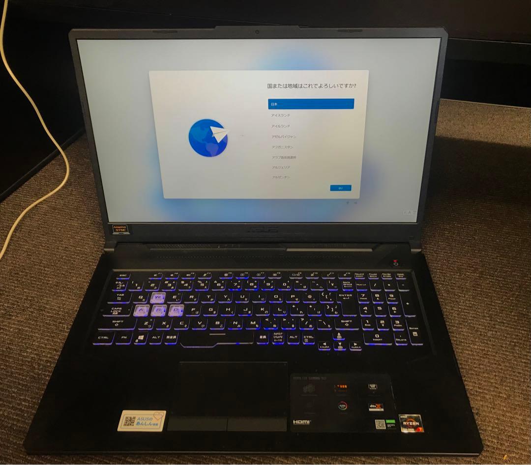 ゲーミングノートPC AMD Ryzen 7 4800H 16GB RAM