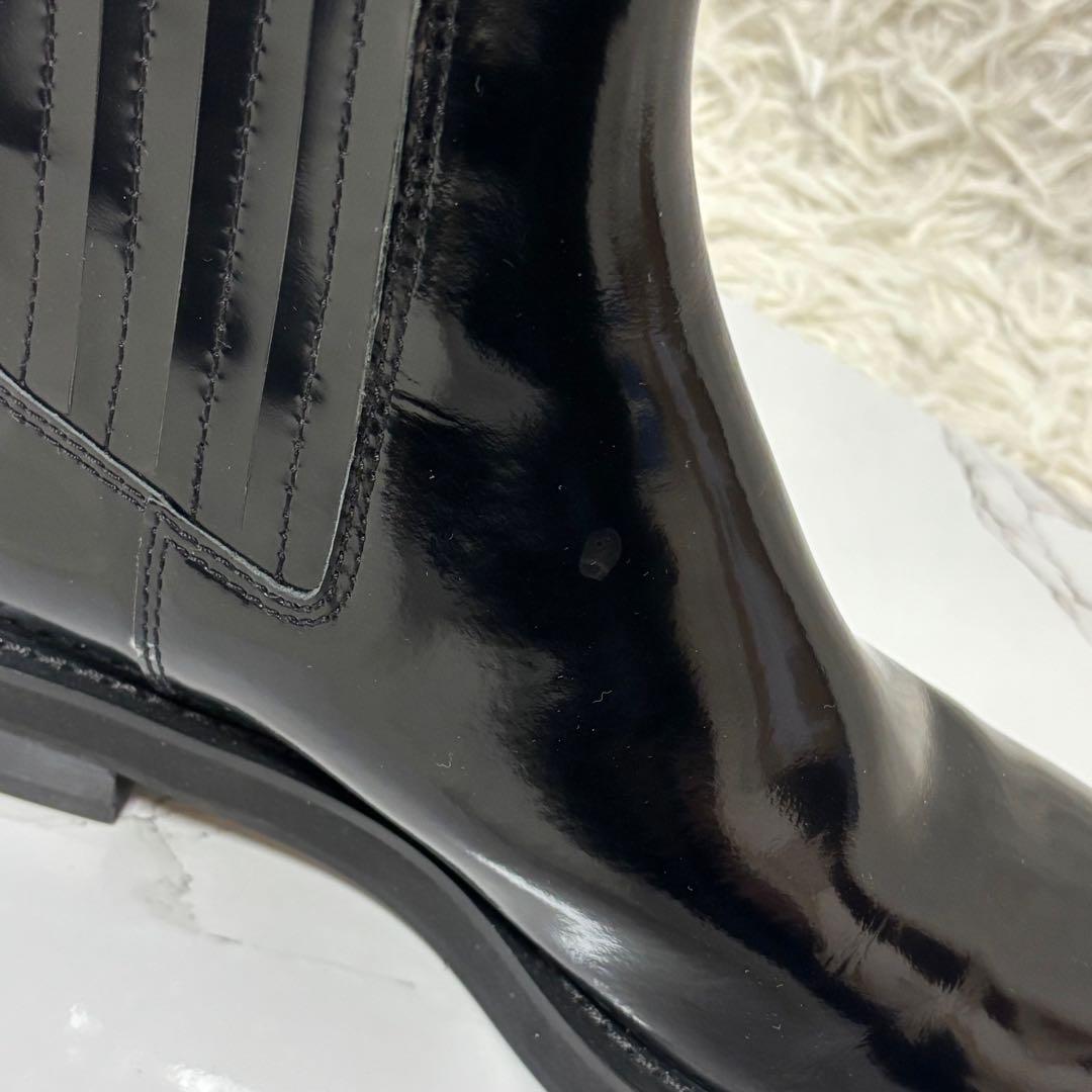 良品✨ スタッカート エナメルブーツ ストーン付 黒 ブラック 24cm