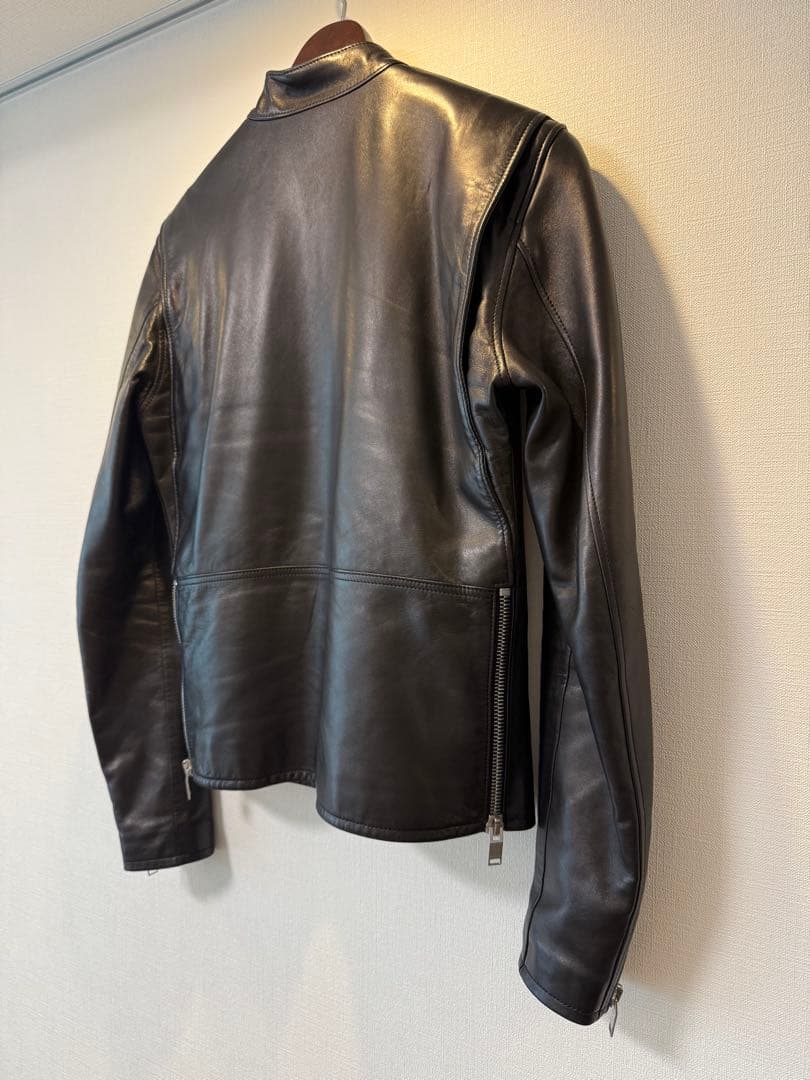 《美品》サンローラン キース ライダースジャケット　シングル　サイズ46