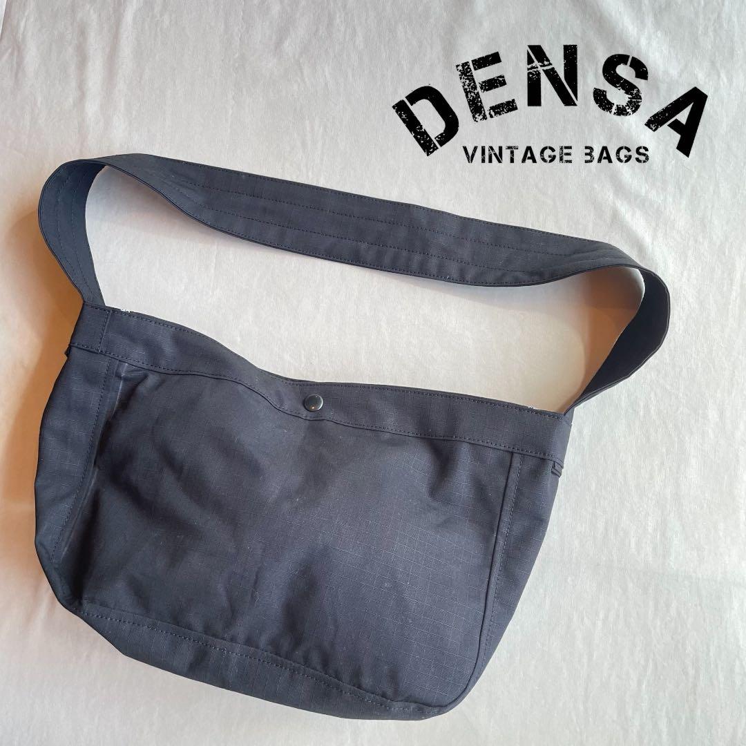 【ニュースペーパーバッグ】リップストップ　ブラック　ショルダー　ビンテージ