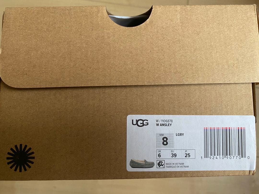 UGG モカシン　ムートンシューズ　グレー