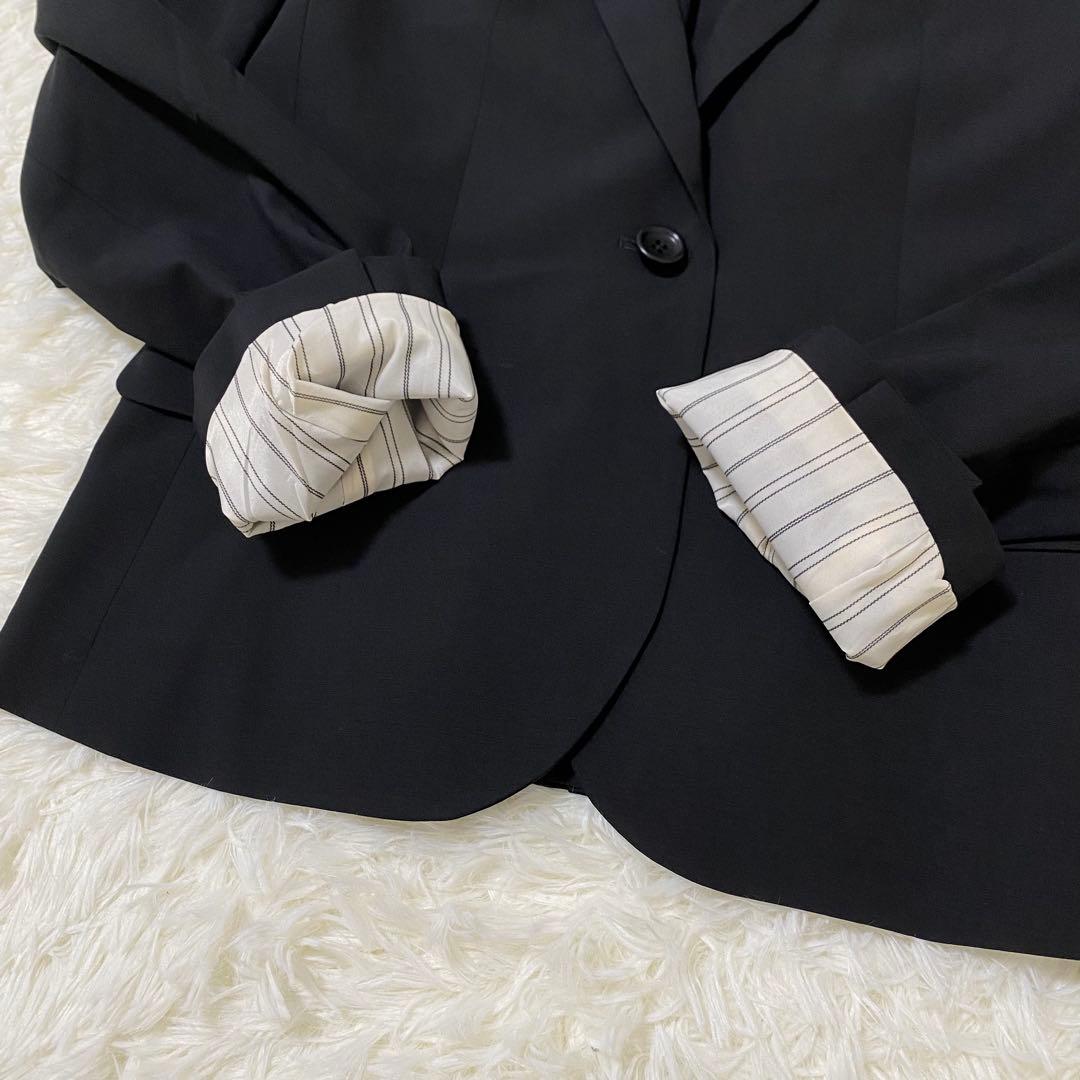 【美品】theory ブラックフォーマル セットアップ パンツスーツ フレア 黒