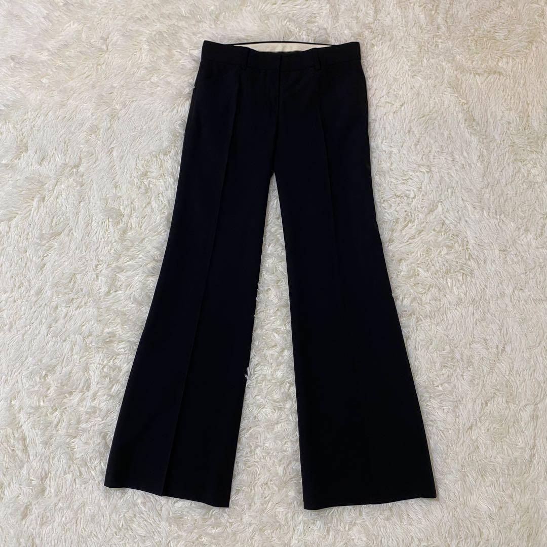 【美品】theory ブラックフォーマル セットアップ パンツスーツ フレア 黒