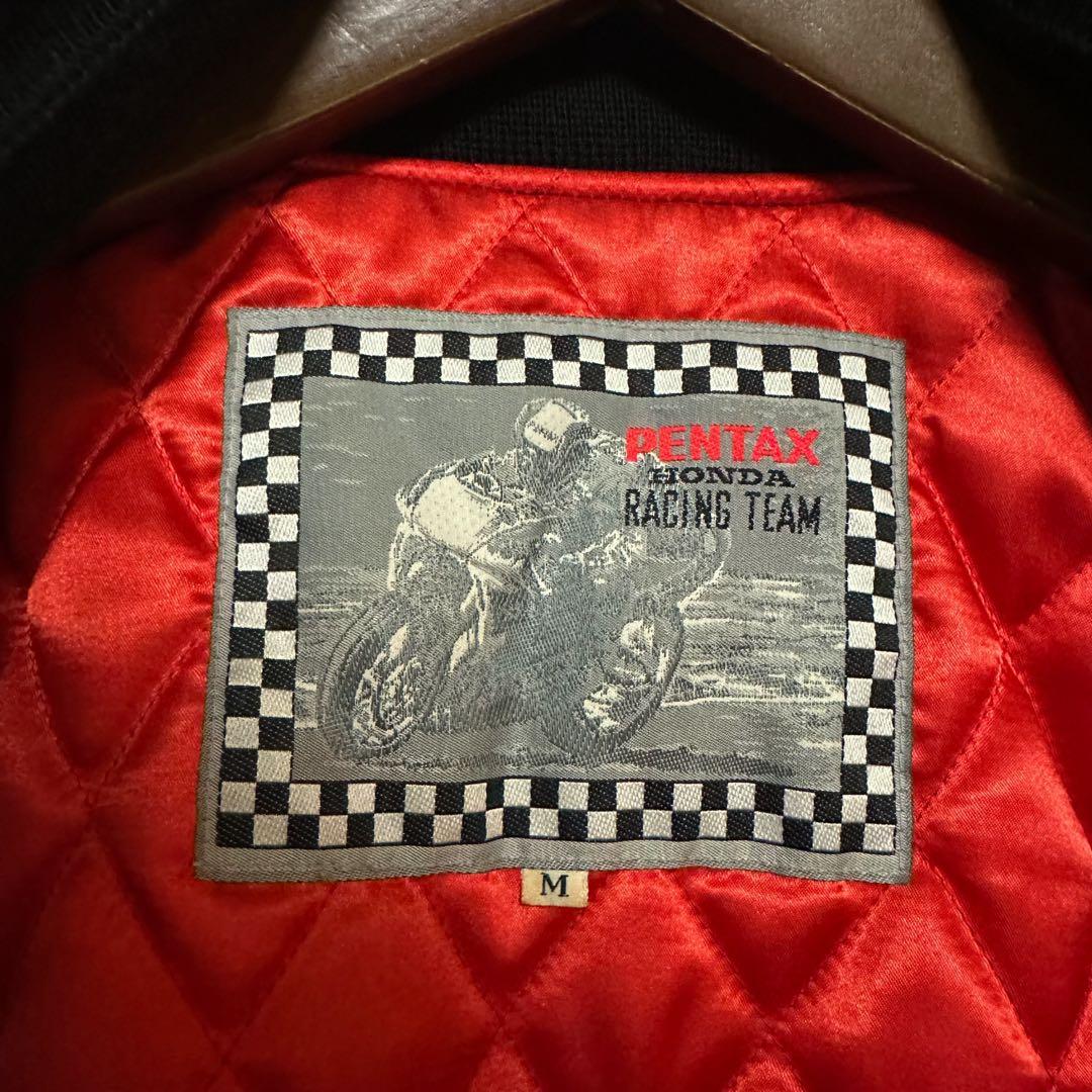 ✨HONDA PENTAX ホンダ 刺繍 ウール レザー ジャケット M✨