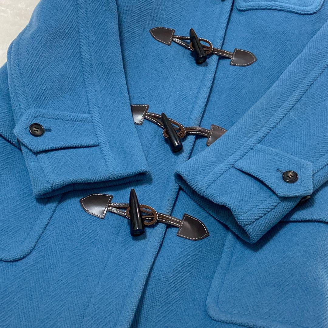 【美品】OLD ENGLAND クラシック ダッフルコート ヘリンボーン ブルー