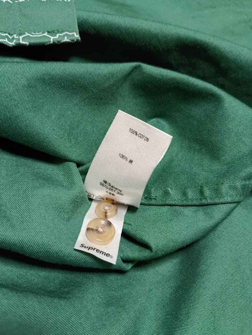 L／美品 Supreme paisley grid shirt ペイズリー総柄