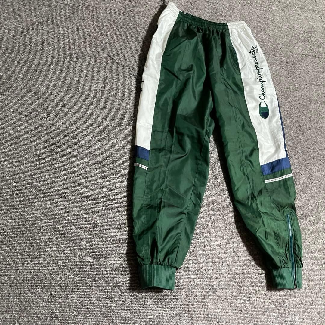 Champion ナイロン セットアップ 刺繍ロゴ 90s レアカラー L 上下