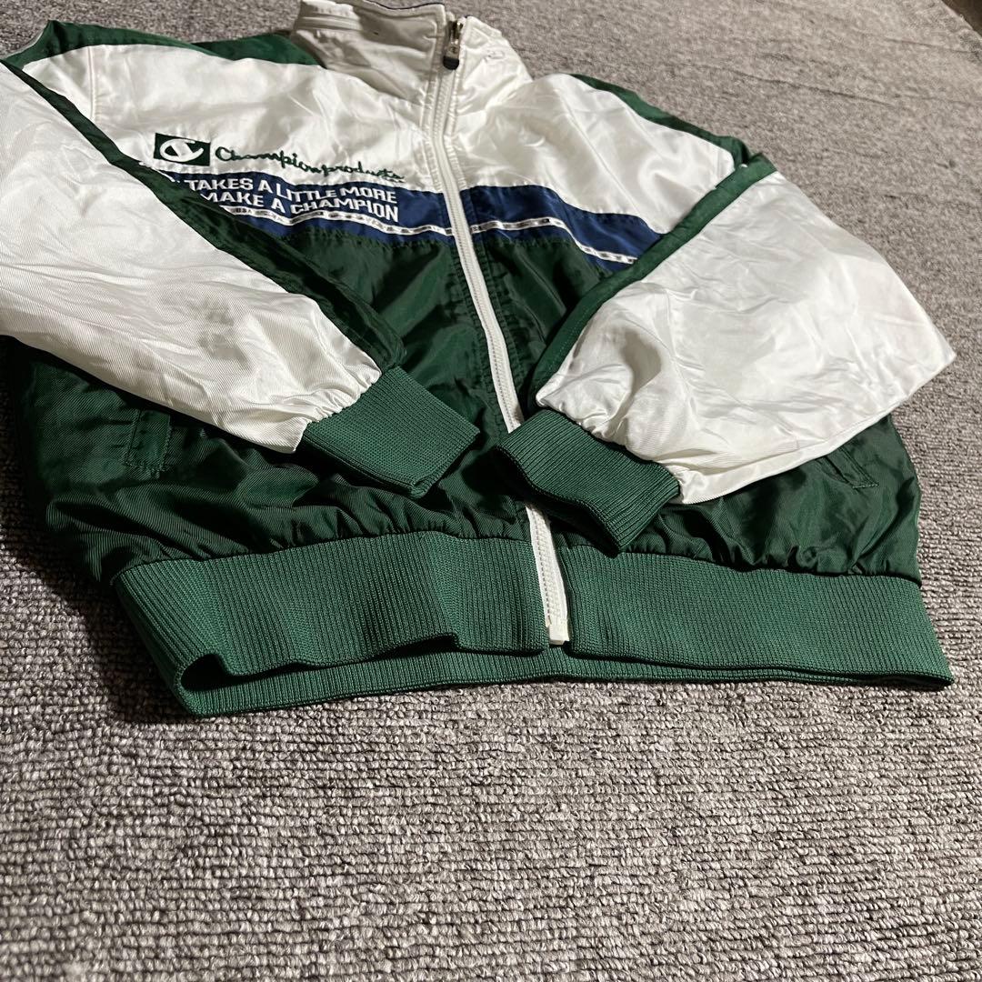 Champion ナイロン セットアップ 刺繍ロゴ 90s レアカラー L 上下