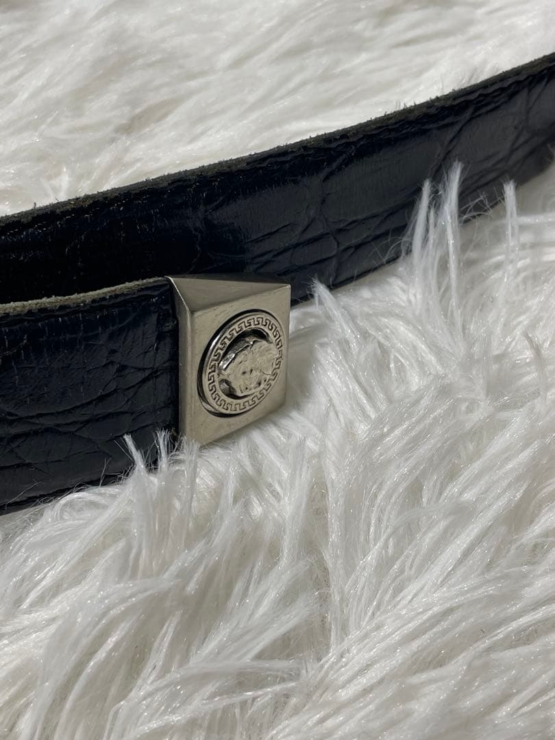 VERSACE ヴェルサーチ 本革　レザーベルト メデューサ ブラック