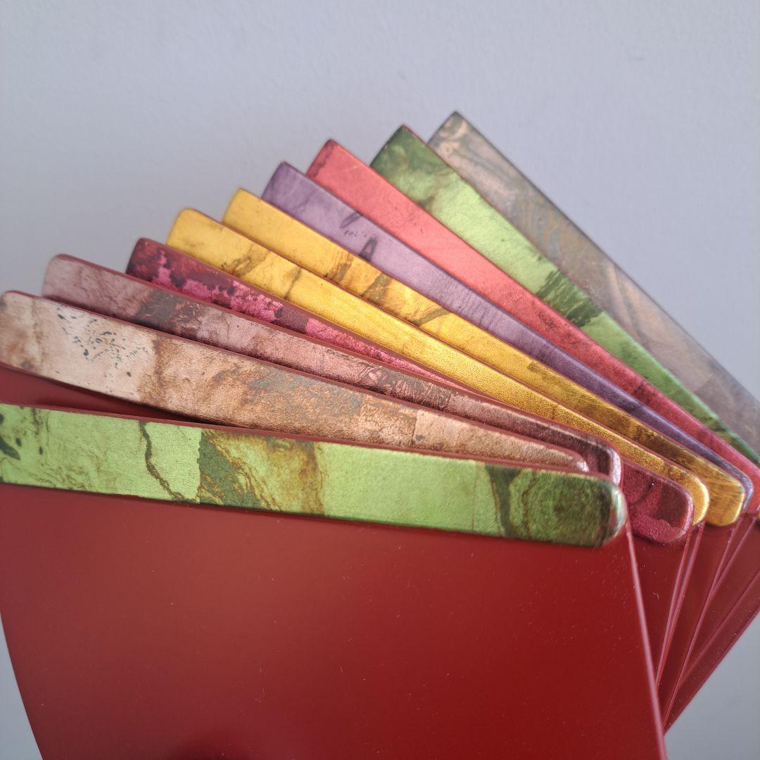 専用品【京都平安\"象彦　虹彩 末広\"銘々皿　×10客】木製　長期保管品