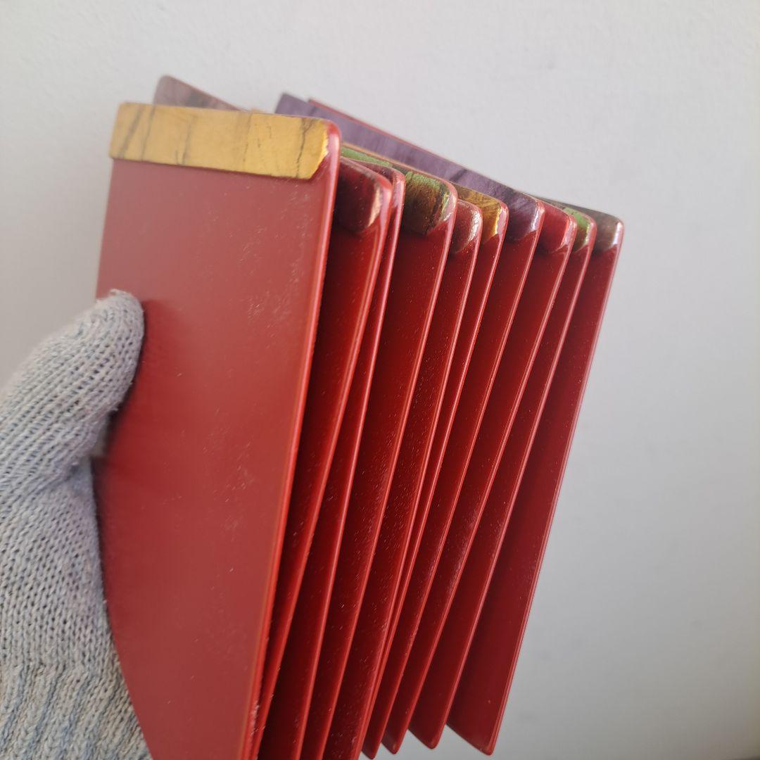 専用品【京都平安\"象彦　虹彩 末広\"銘々皿　×10客】木製　長期保管品