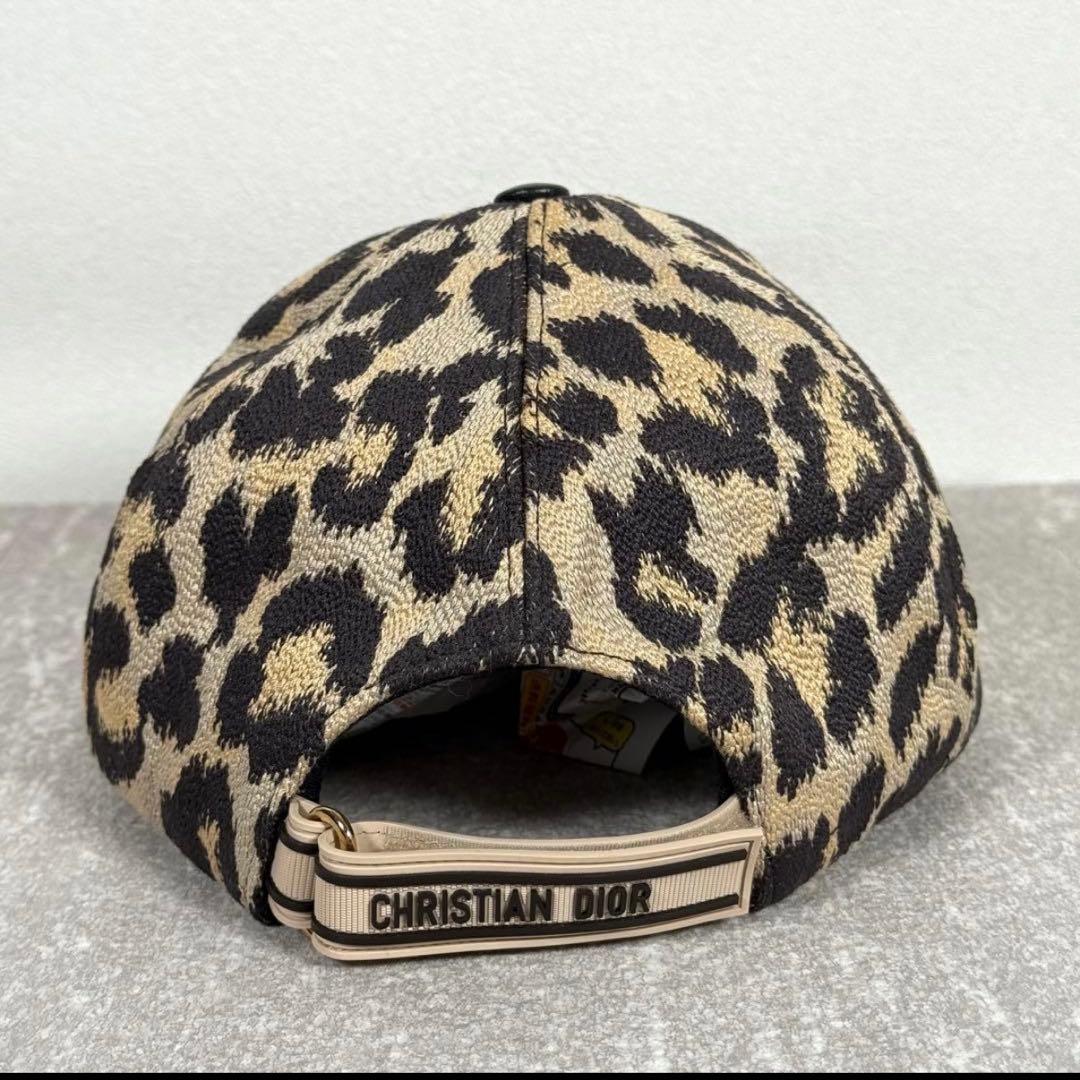 未使用 タグ付き Christian Dior レオパード ジャガード キャップ