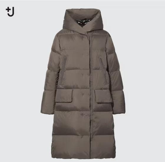 【美品】UNIQLO +J ダウンロングコート M ブラウン ジルサンダー