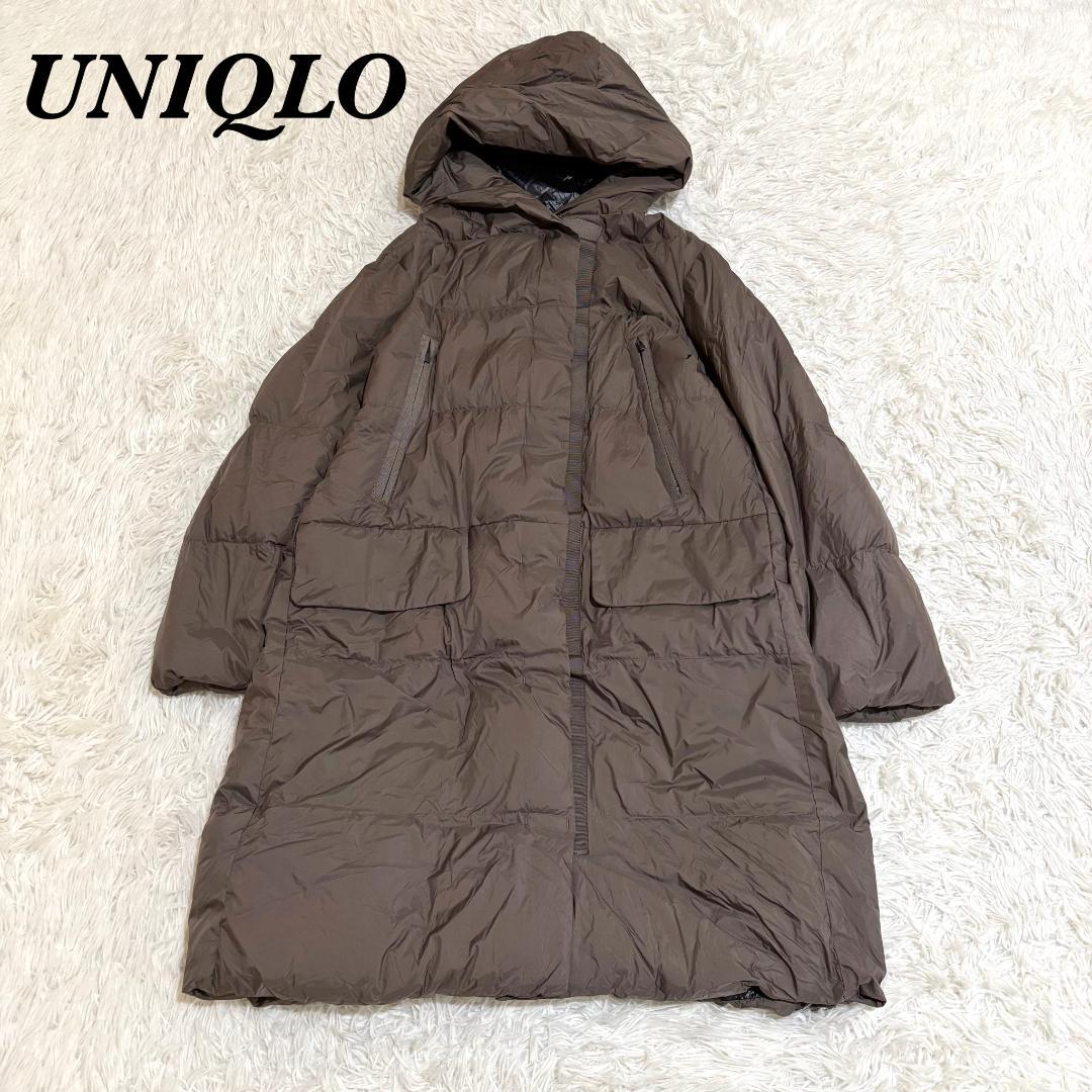 【美品】UNIQLO +J ダウンロングコート M ブラウン ジルサンダー