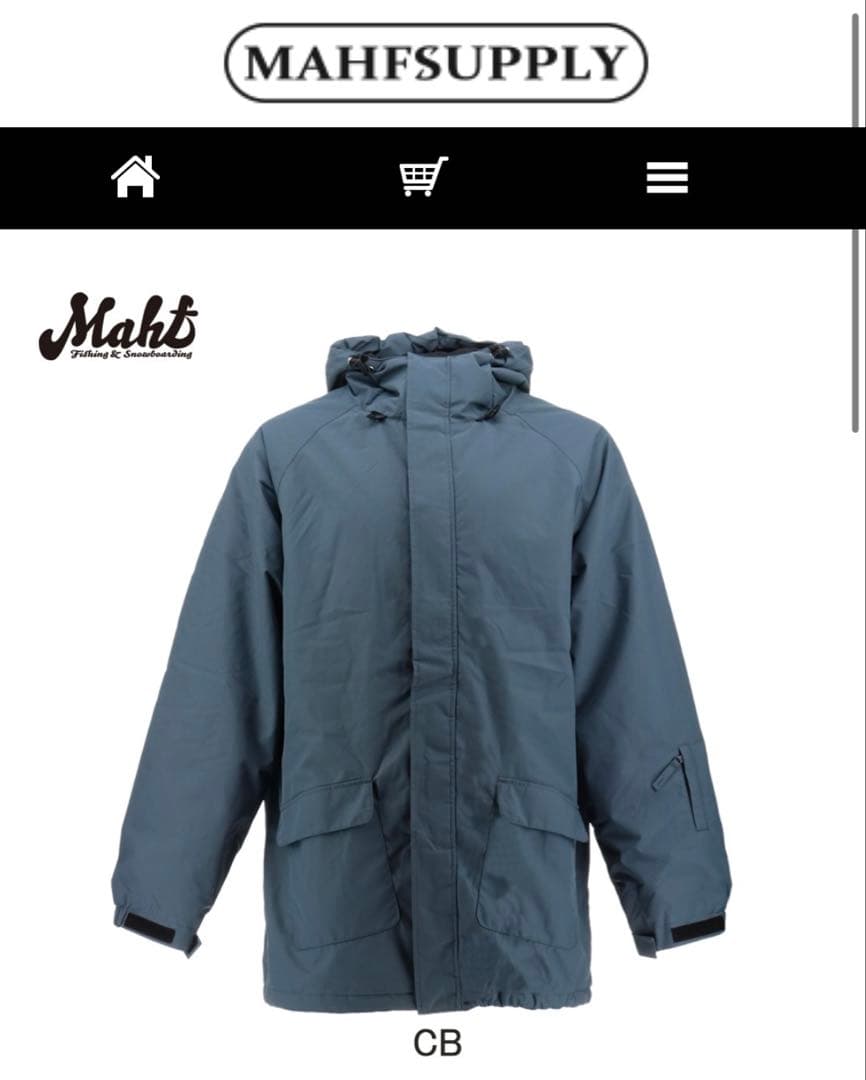 【新品】MAHF モッズパーカージャケット　セメントブルー　XXLサイズ