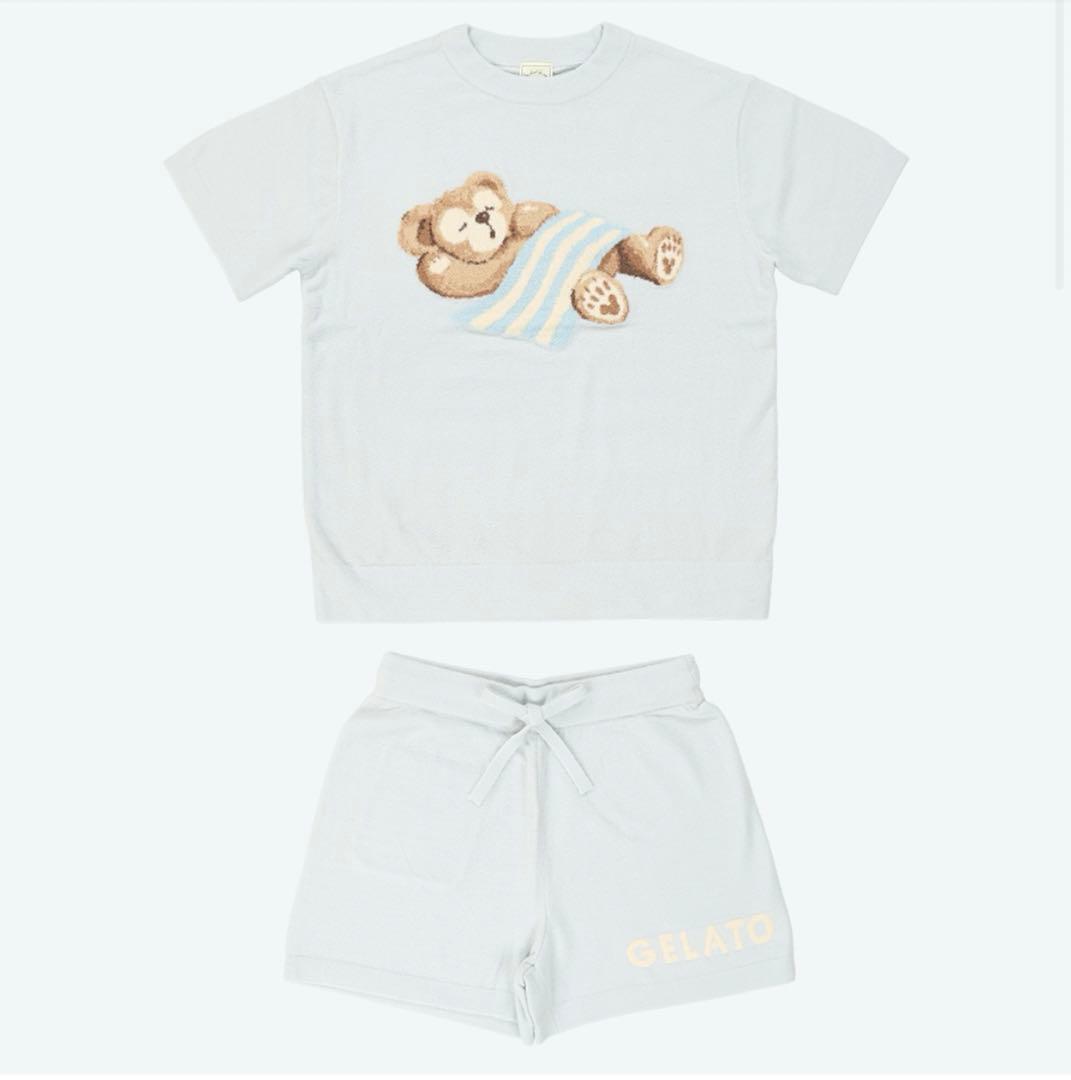 ダッフィー　ジェラピケ　ルームウェア　M-Lサイズ　ブルー