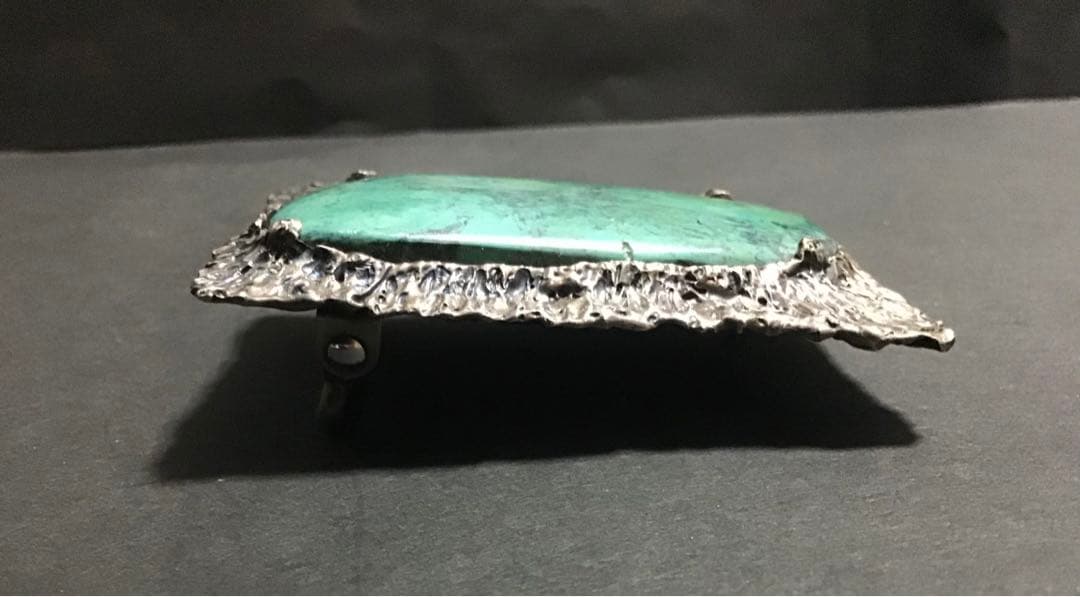 ターコイズ大粒シルバー925バックル　ネイティブ