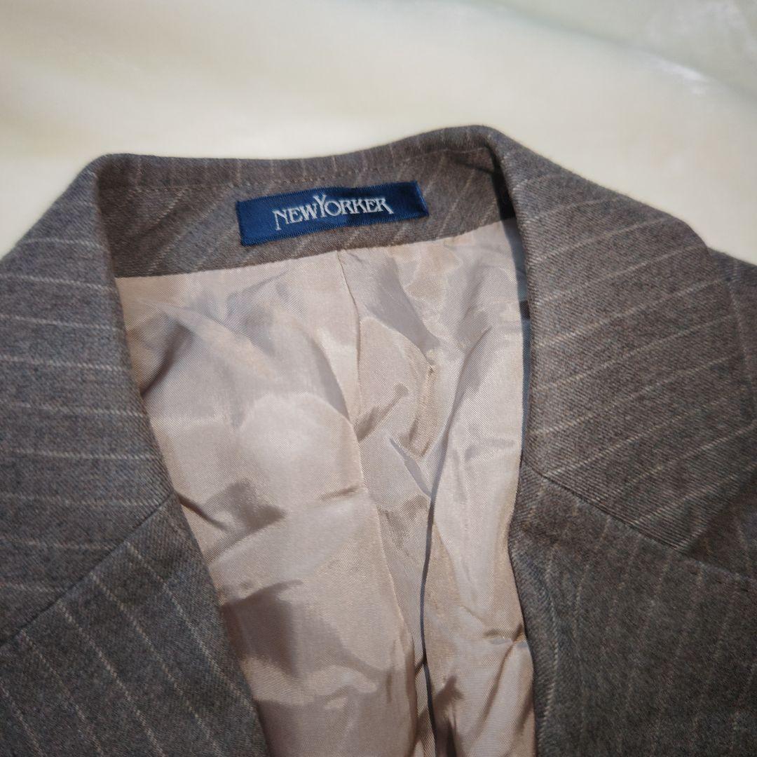 【オシャレ☆NEWYORKER】グレー　セットアップ　ストライプスーツ　15
