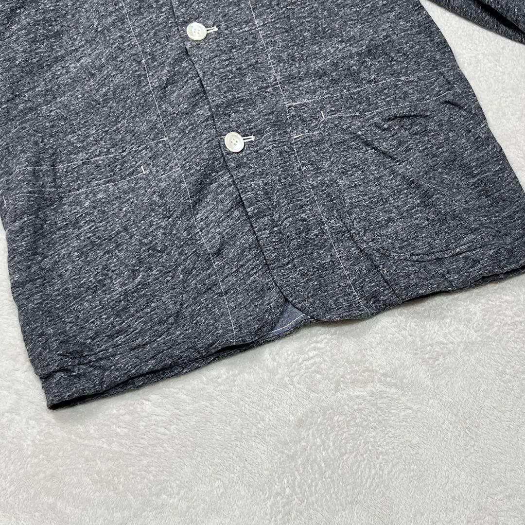 『コムデギャルソン オム』リバーシブル 丸襟シャツジャケット シャンブレー 杢灰