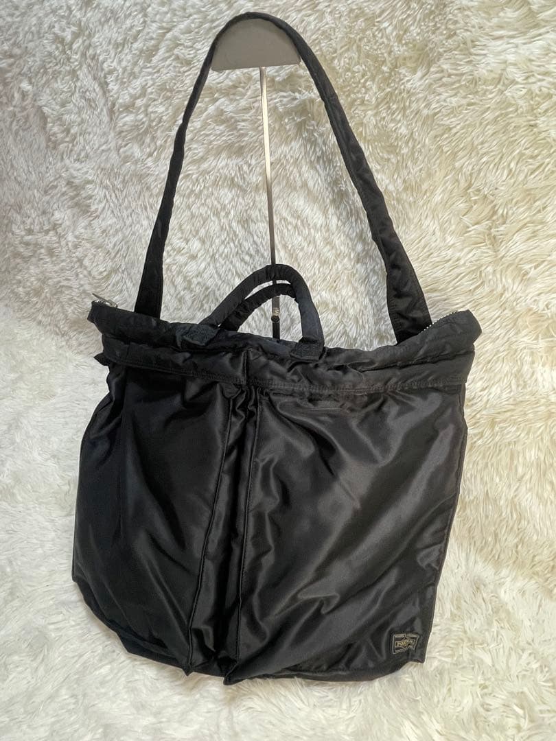 PORTER ポーター　ヘルメットバッグ タンカー L ブラック　ゴールド刺繍