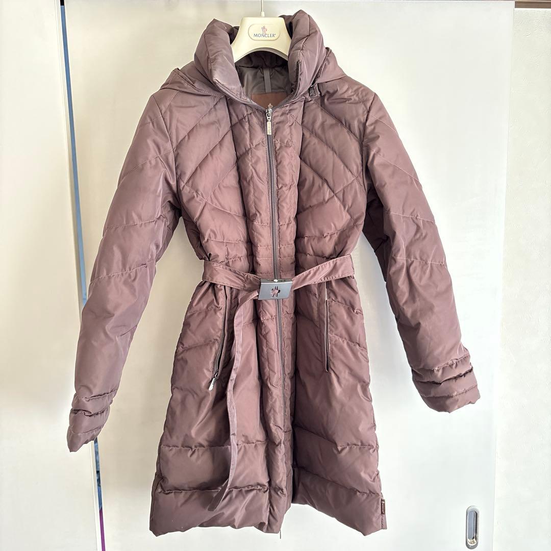 MONCLER ブラウン フード付きダウンジャケット サイズ0