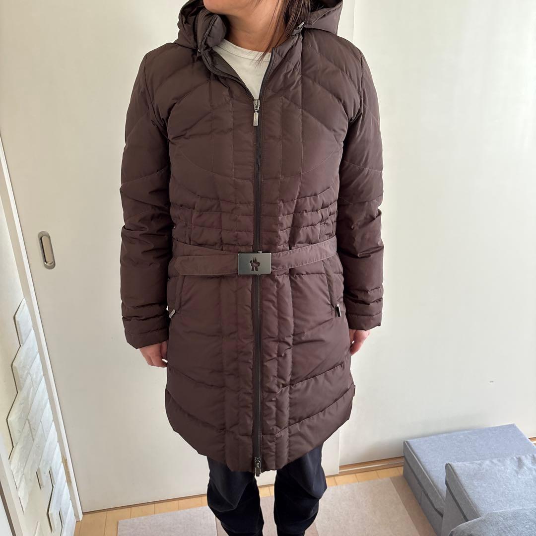 MONCLER ブラウン フード付きダウンジャケット サイズ0